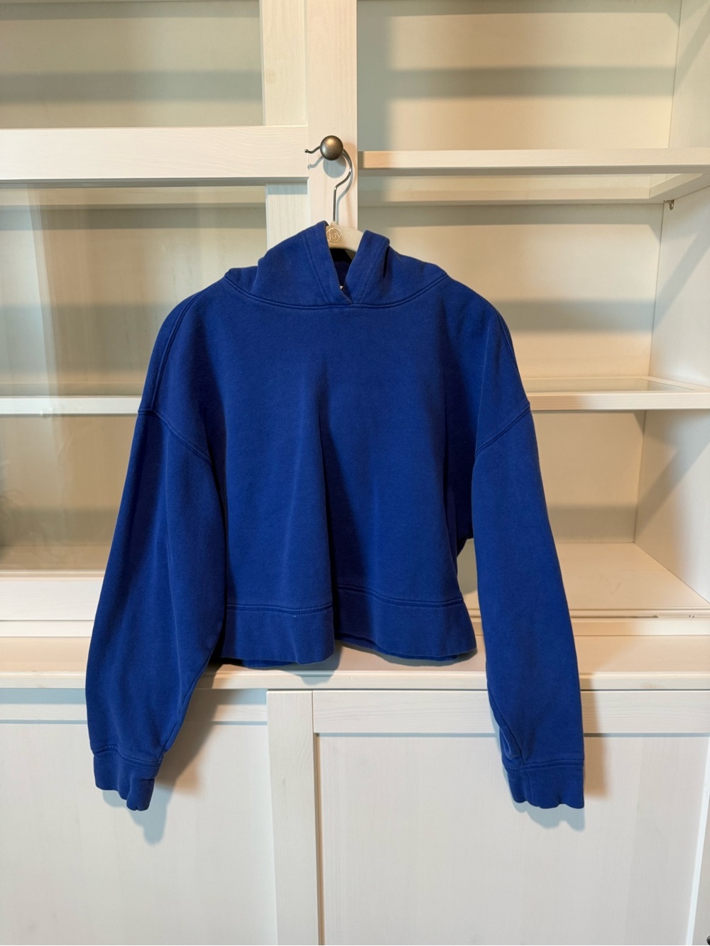 Old Navy Women's Cropped Hooded Sweatshirt in Royal Blue